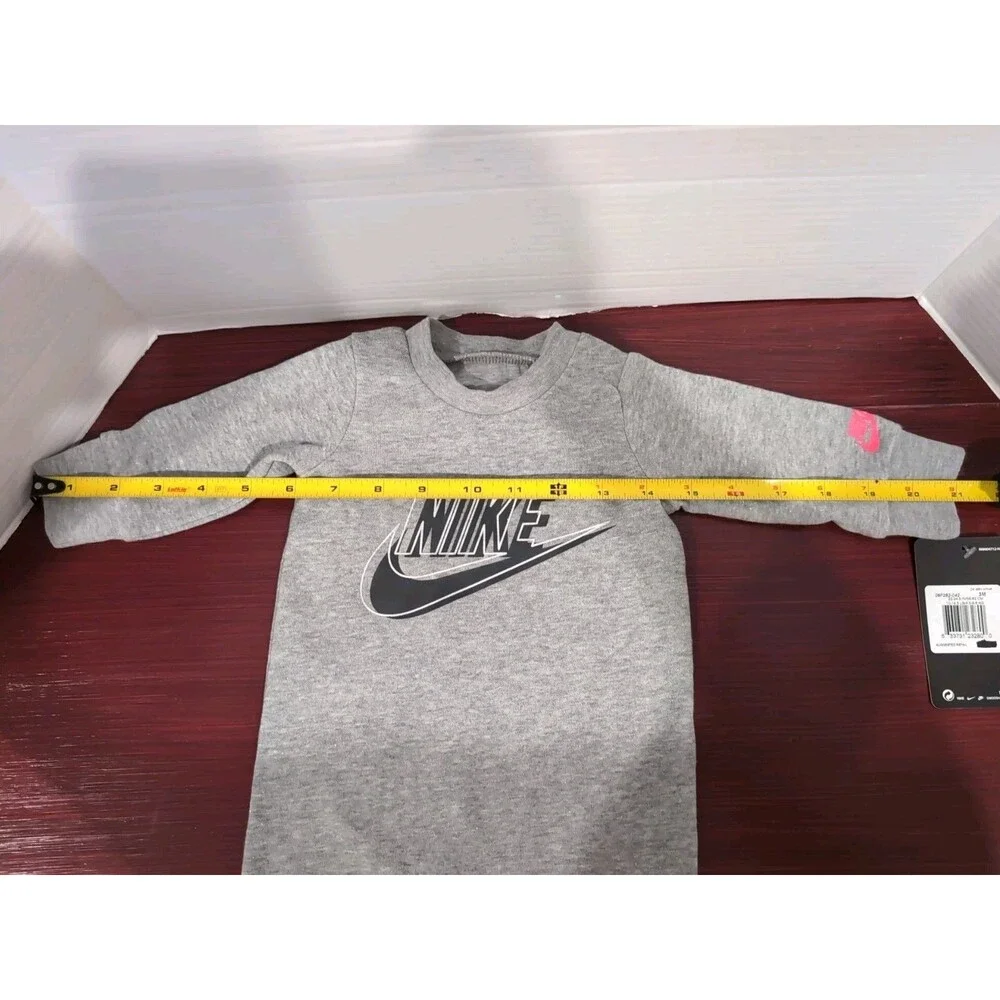 NIKE BABY ONE PIECE GRAY BLACK SWOOSH SIZE 3M NEW - Picture 10 of 10